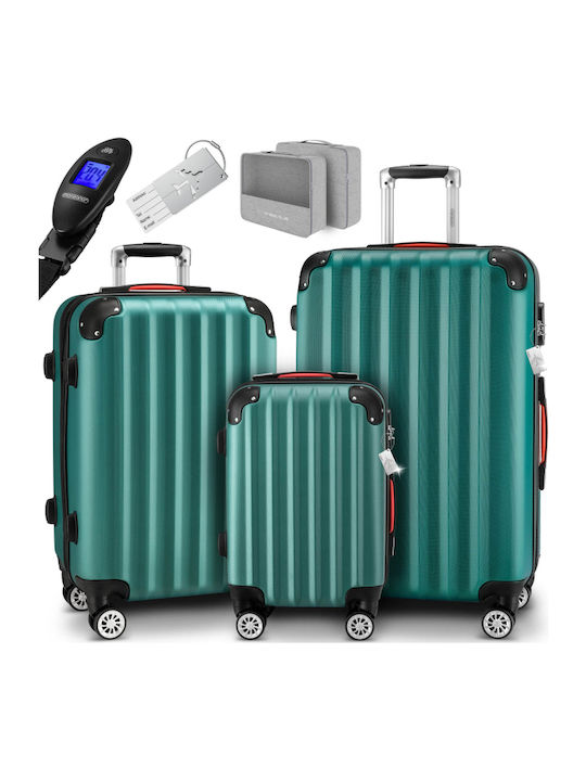 Set de bagaje Monzana ABS Baseline Verde 3 piese 34 x 20 x 50 cm 40 x 25 x 60 cm 46 x 28 x 70 cm