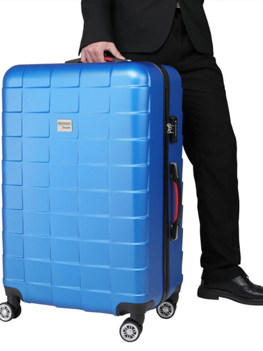 Troler mare pentru avion Monzana Exopack 76 X 51 X 30 cm 4 roți rotație 360 ABS albastru
