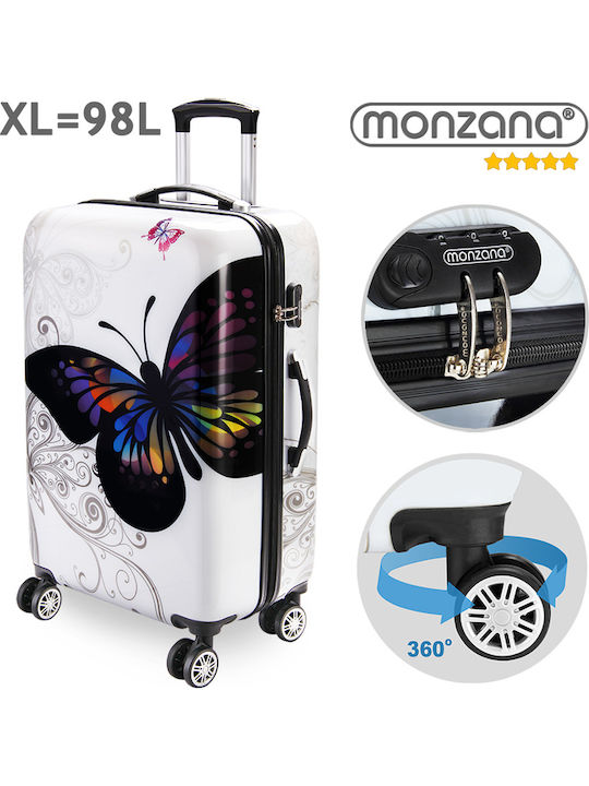 Monzana Troller Mare pentru Avion Fluture 75x49x29 Cm 4 Roți Rotire 360 de Grade Policarbonat Multicolor