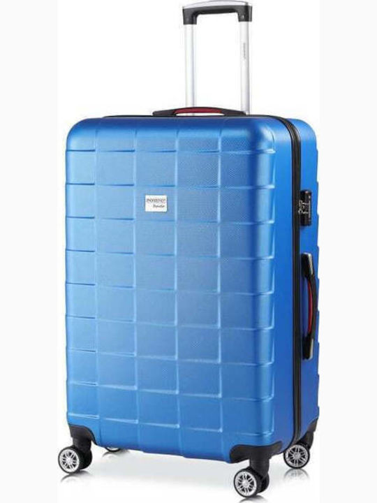 Troler mare pentru avion Monzana Exopack 76 X 51 X 30 cm 4 roți rotație 360 ABS albastru