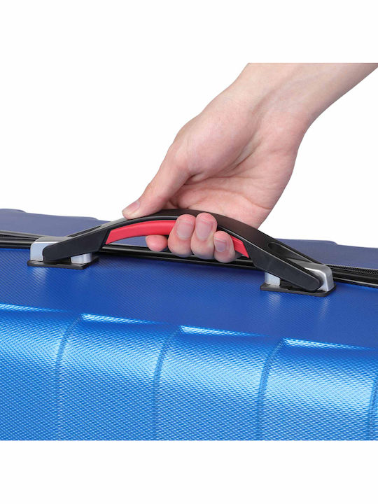 Troler mare pentru avion Monzana Exopack 76 X 51 X 30 cm 4 roți rotație 360 ABS albastru