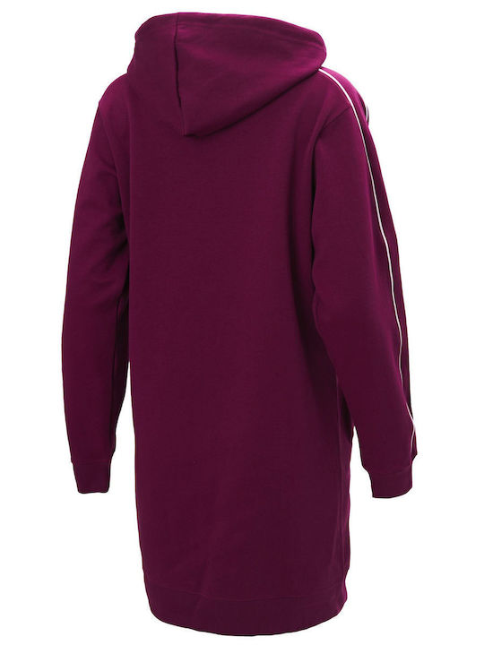 Mini Athletic Dress Long Sleeve with Hood Purple