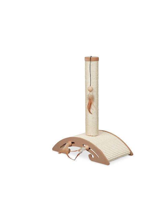 Cat Scratching Post 52 X 42 X 22 Cm Brown Cream