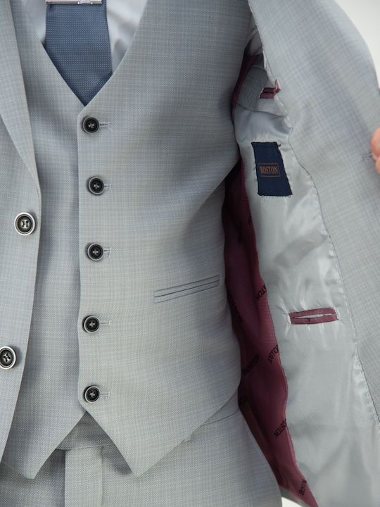 Men's Summer Suit with Vest Slim Fit Ice
