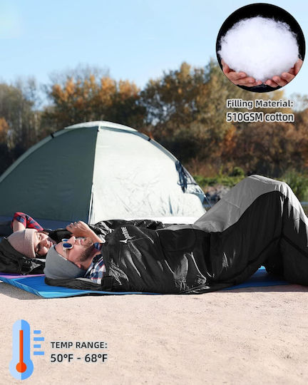 Sportneer Sac de dormit Single Black Grey