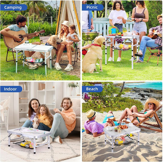 Sportneer Folding Camping Table Adjustable Height Portable Camping Garden Picnic Aluminum