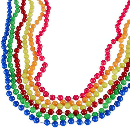 Set 12 Neon Necklaces Relaxdays Multicolor Length 49cm