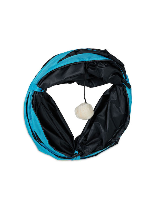 Cat Play Tunnel Relaxdays Black Blue Foldable Dimensions 88 x 25 cm