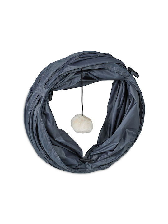 Cat Play Tunnel Relaxdays Gray Foldable Dimensions 88 x 25 cm