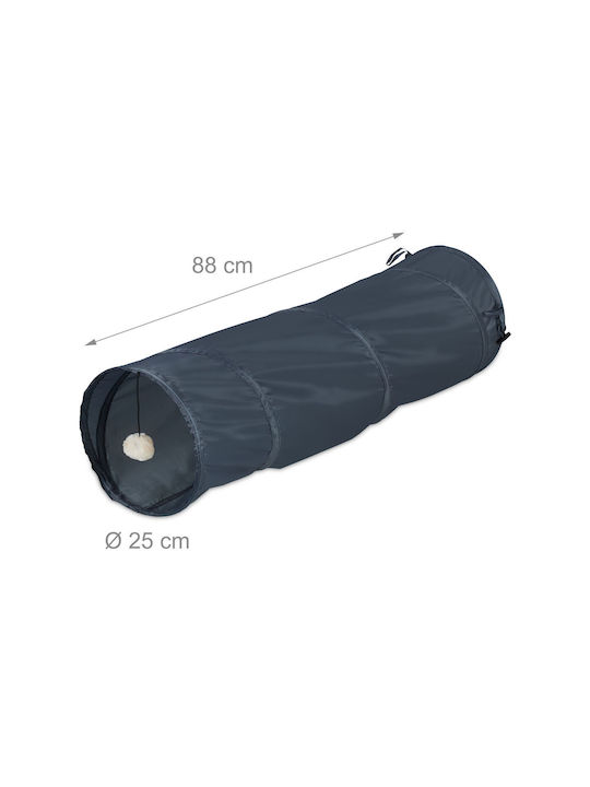 Cat Play Tunnel Relaxdays Gray Foldable Dimensions 88 x 25 cm