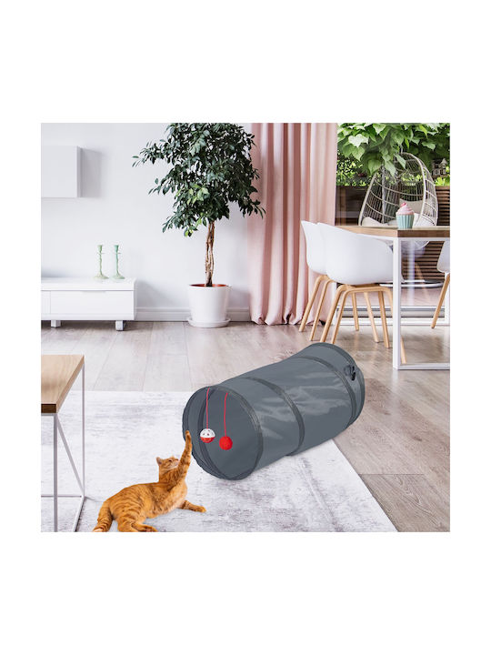 Cat Play Tunnel Relaxdays Foldable 48cm X 25cm Gray