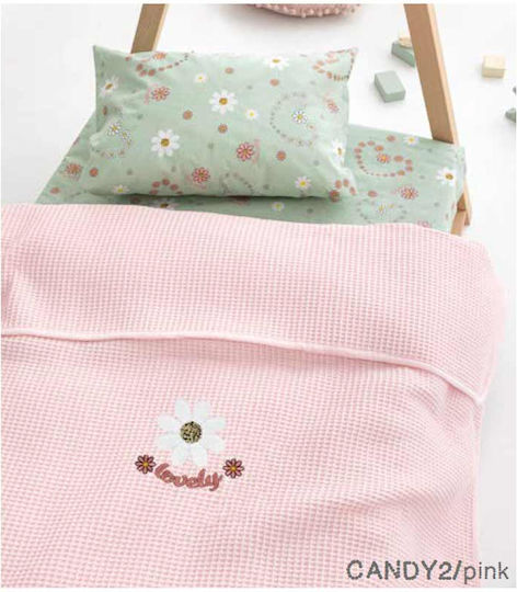 Palamaiki Blanket Nursery Swaddling Blankets Waffle Pink Pink 80x110cm