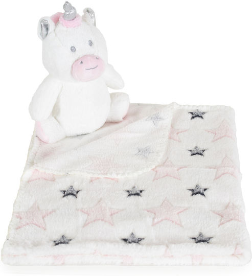 Cangaroo Decke Wickeltücher für Kinderzimmer Unicorn Stars Vlies Rosa 75x90cm