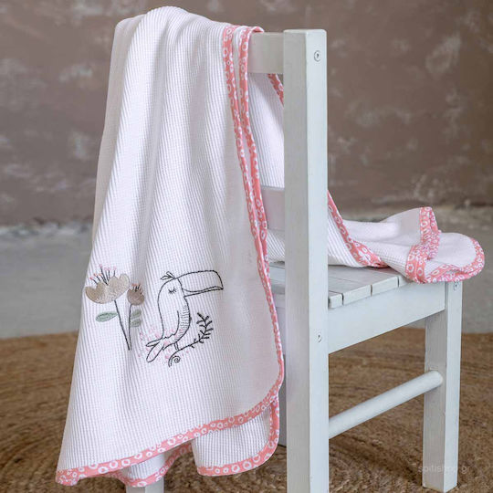 Nima Blanket Cot Toco Toucan Waffle Pink Pink 110x140cm