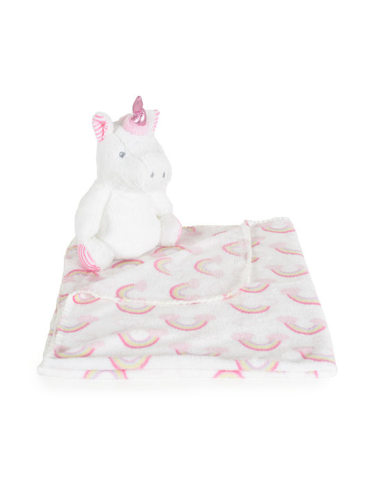 Cangaroo Κουβέρτα Αγκαλιάς & Λίκνου Unicorn Stars Fleece Ροζ 75x90εκ.