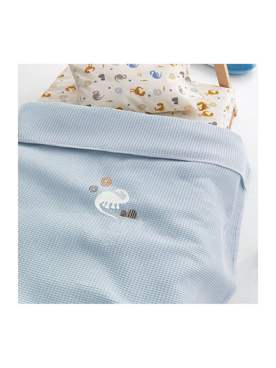 Palamaiki Blanket Nursery Swaddling Blankets Waffle Blue Blue 80x110cm