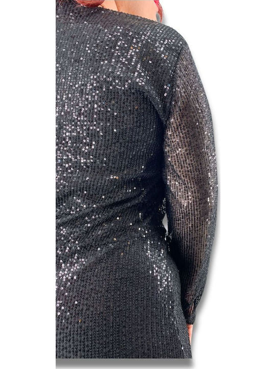 Maxi Abendkleid mit Transparenz Black