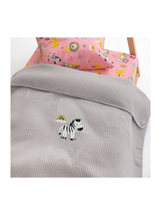 Palamaiki Κουβέρτα Κούνιας Πικέ Γκρι Candy/2 Grey 100x150εκ.