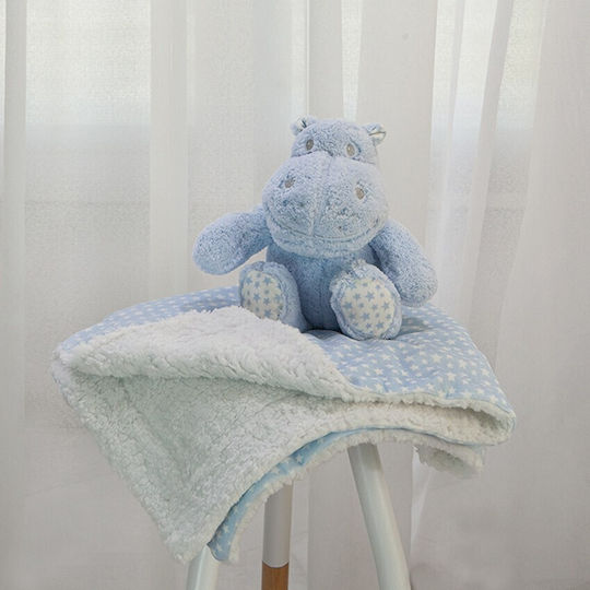 GM Home Blanket Nursery Swaddling Blankets Bunny Fleece Light Blue 75x100cm