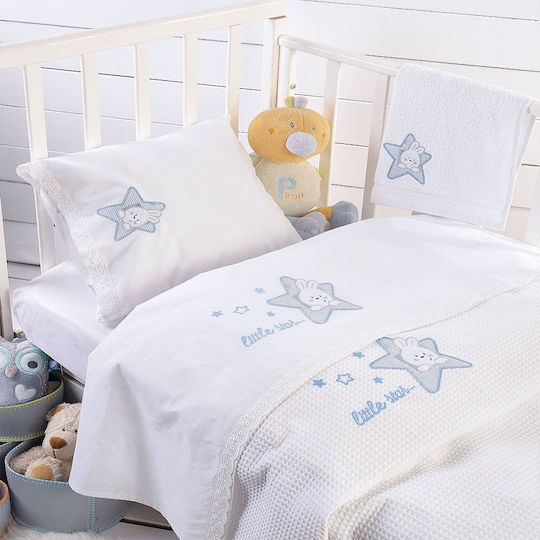 Rythmos Blanket Cot Astro Waffle Light Blue 120x150cm