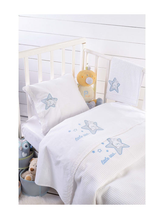 Rythmos Blanket Cot Astro Waffle Light Blue 120x150cm