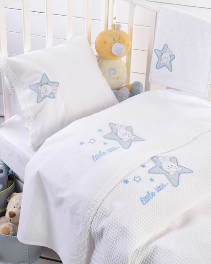 Rythmos Blanket Cot Astro Waffle Light Blue 120x150cm