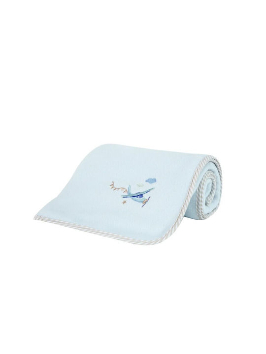 Nima Blanket Cot Boy's World Velvet Light Blue Light Blue 110x140cm