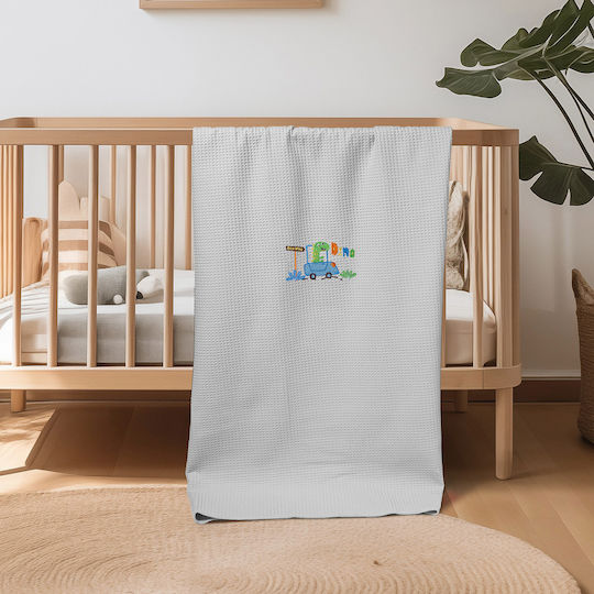 Adam Home Одеяло Детско легло Dino Pique Сив Grey 110x140см.