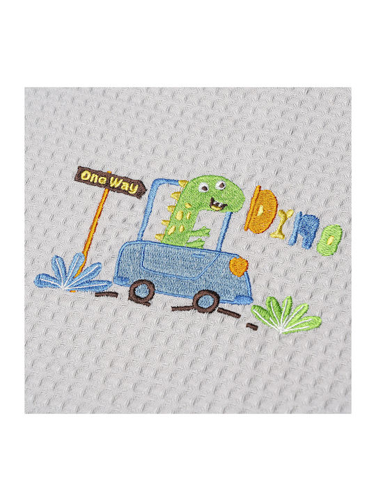 Adam Home Blanket Cot Dino Waffle Gray Grey 110x140cm