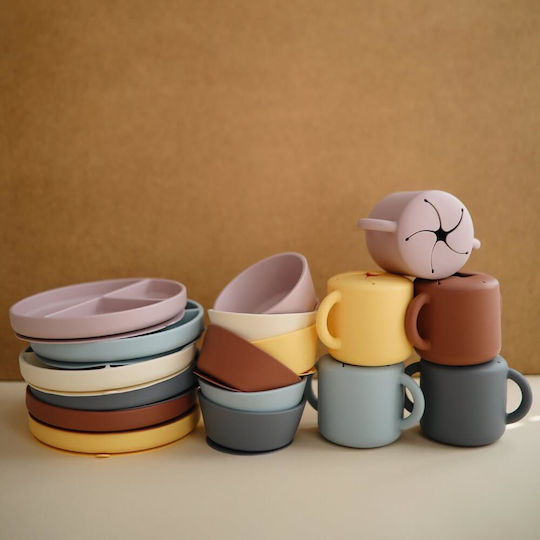 Mushie Baby Food Bowl Suction made of Silicone Yellow