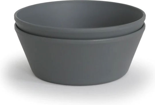 Mushie Παιδικό Μπωλ Φαγητού Dinnerware από Πλαστικό Smoke 2τμχ