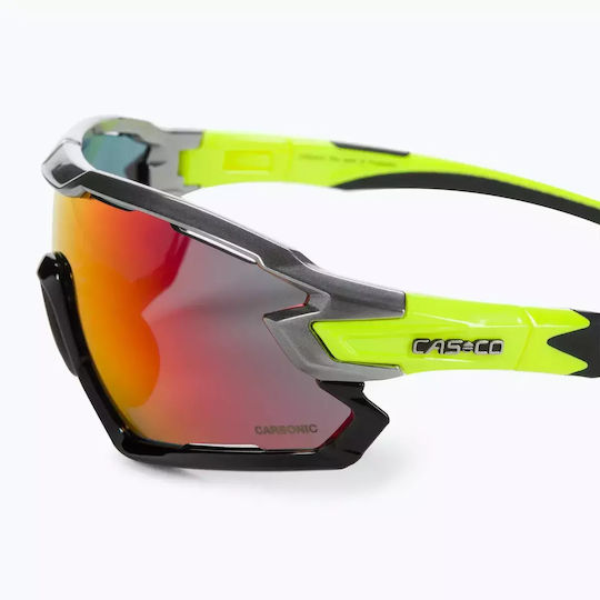 Casco Cycling Glasses with Black Frame & Mirror / Polarized / Photochromic Lenses