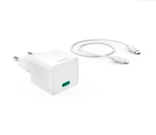 HAMA Incarcător Fără Fir Cu Port USB-C 20W Livrarea Energiei Alb
