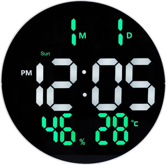 Digitale Kunststoff Wanduhr Schwarz 26x3.5cm