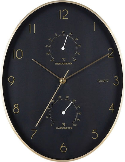 Zaros Zaros Metallische Wanduhr Schwarz 34x34,5cm