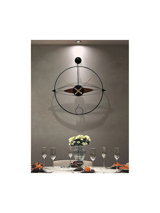 Melina's Collection Wanduhr Metallisch Schwarz 60x50cm