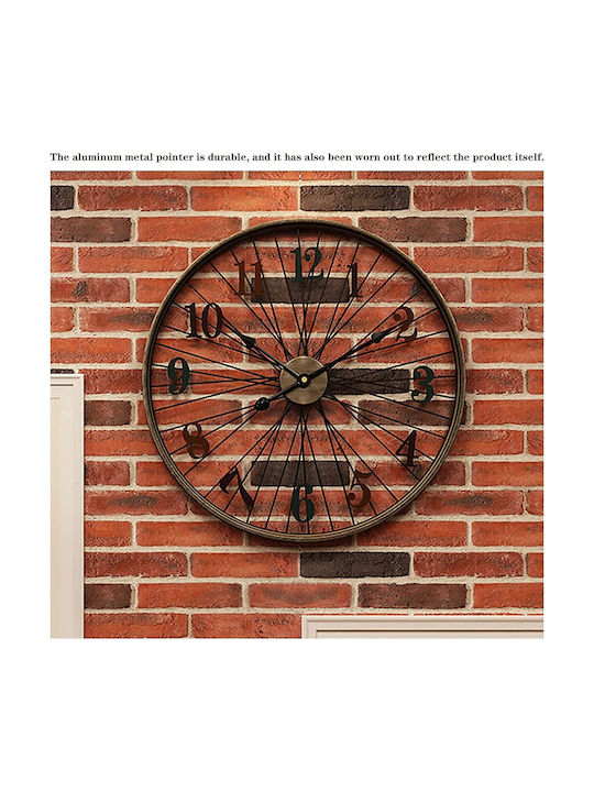 Leise Antikes Wanduhr Metallisch Mehrfarbig Ø60cm