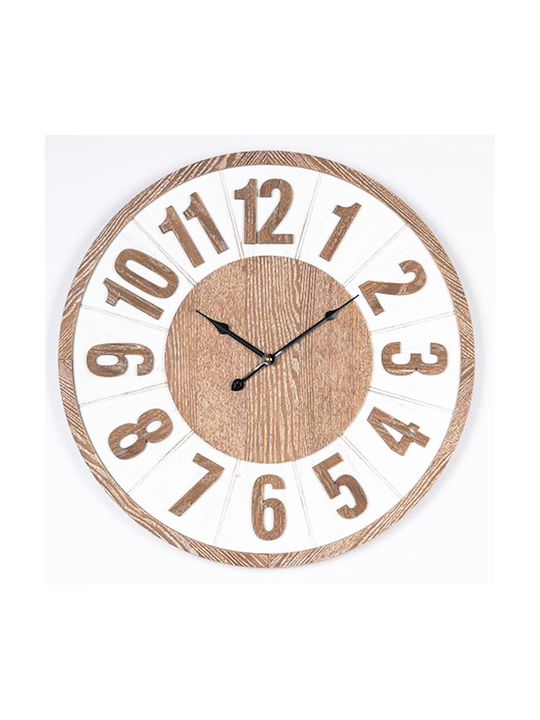 Wall Clock Wooden White 60x4.5cm