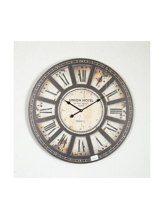 Wall Clock Wooden Ecru 58.2x4.3cm
