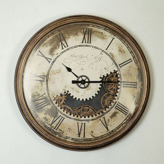 Antique Wall Clock Plastic Bronze Ø76cm