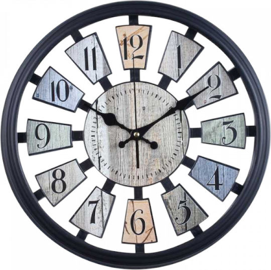 Wall Clock Plastic Black Ø43cm