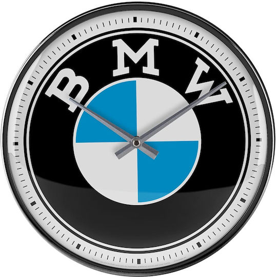 Nostalgic Art Logo BMW Silent Wall Clock Metallic Black Ø31cm
