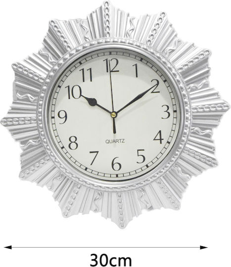 Tpster Wanduhr Kunststoff Silber
