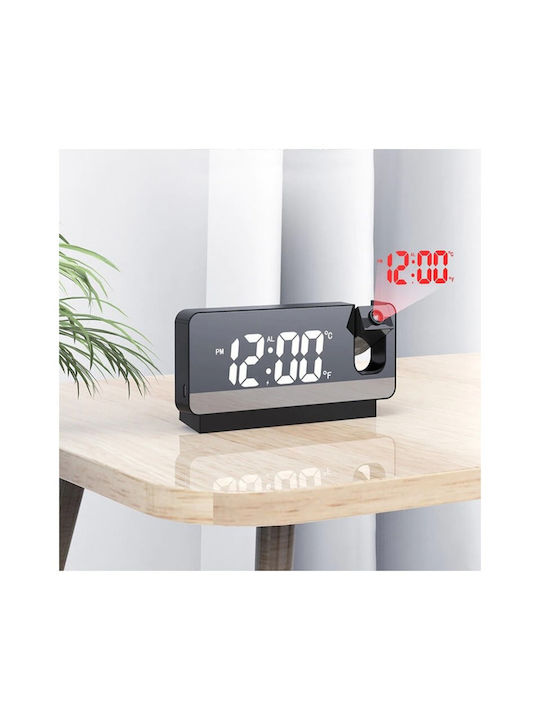 Led Wall Clock Mirror White 18.6x9.3cm