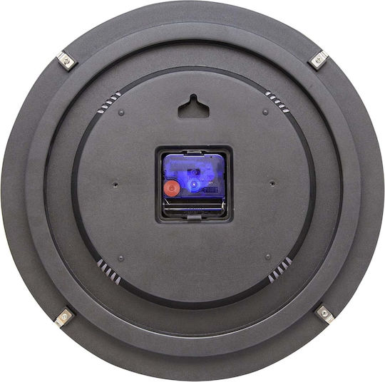 Nextime Basic Dome Αθόρυβο Ρολόι Τοίχου Πλαστικό Μαύρο Ø35cm