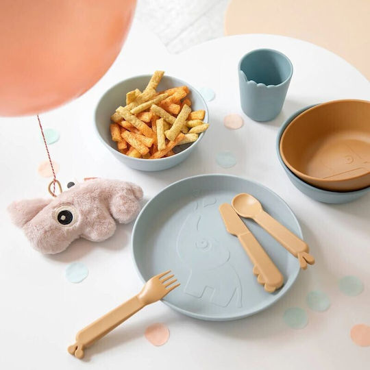 Done by Deer Baby Food Bowl Raffi made of Plastic Blue