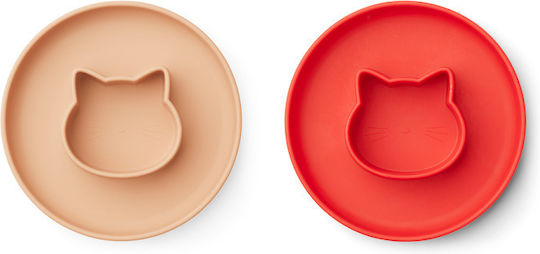 Liewood Gordon Baby Food Plate Silicone Red 2 Pieces