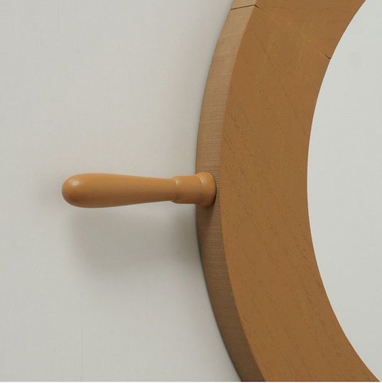 MSA Ρολόι Τοίχου Καθρέφτης Καφέ Ø50cm