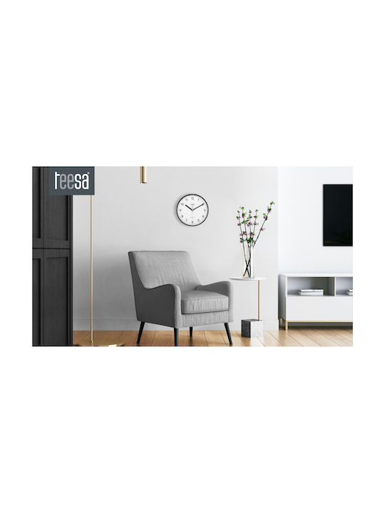 Teesa Ceas de Perete Plastic Negru Ø20cm