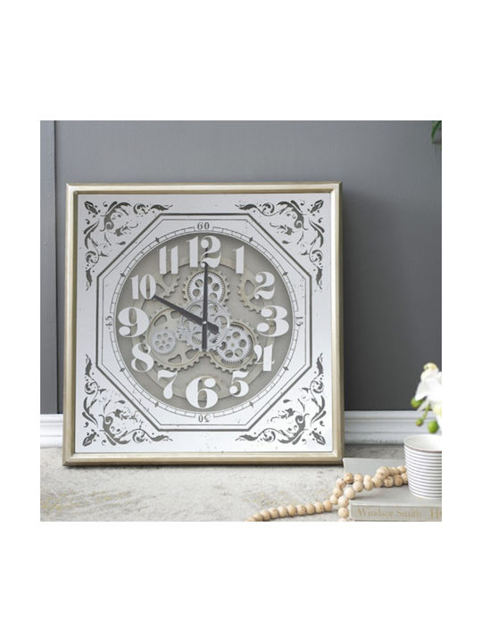 Artekko Antique Wall Clock Metallic White 60x60cm